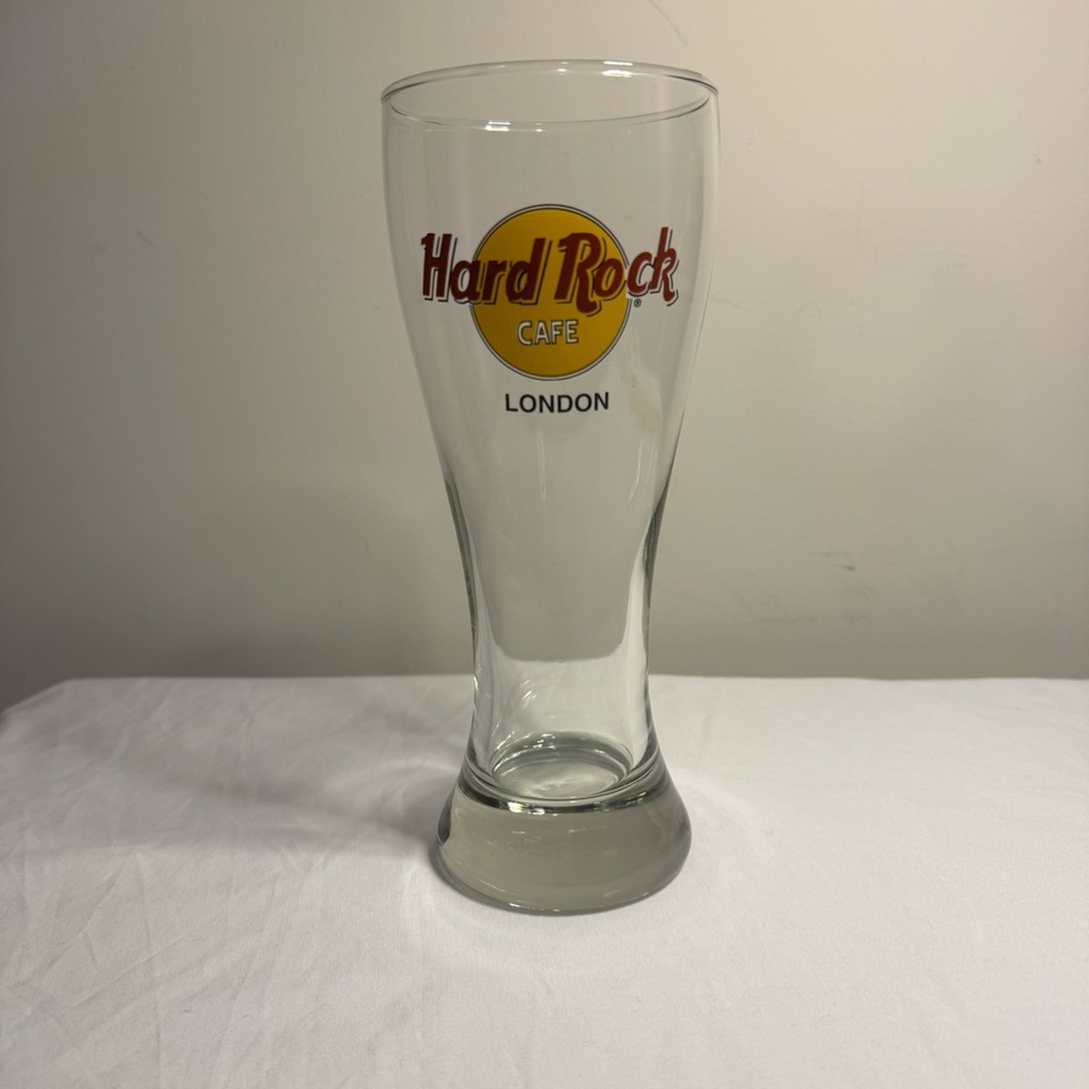 Hard Rock Cafe London Pint Glass with Yellow Logo